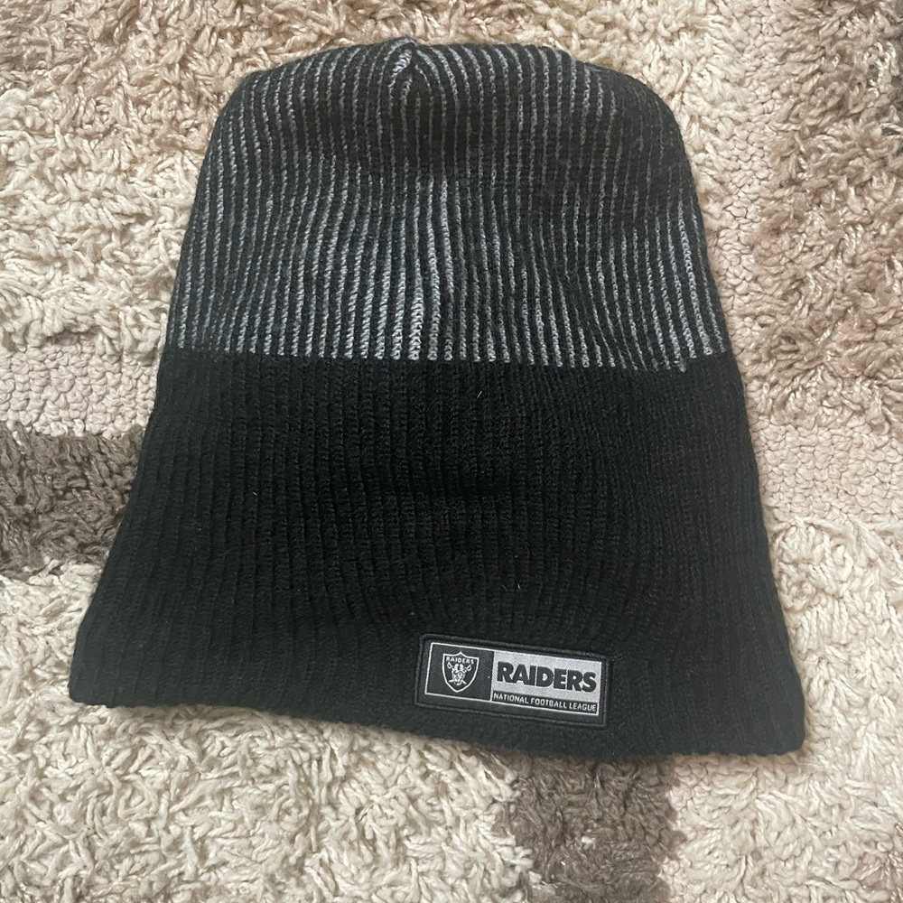 Raiders Black and Gray Beanie